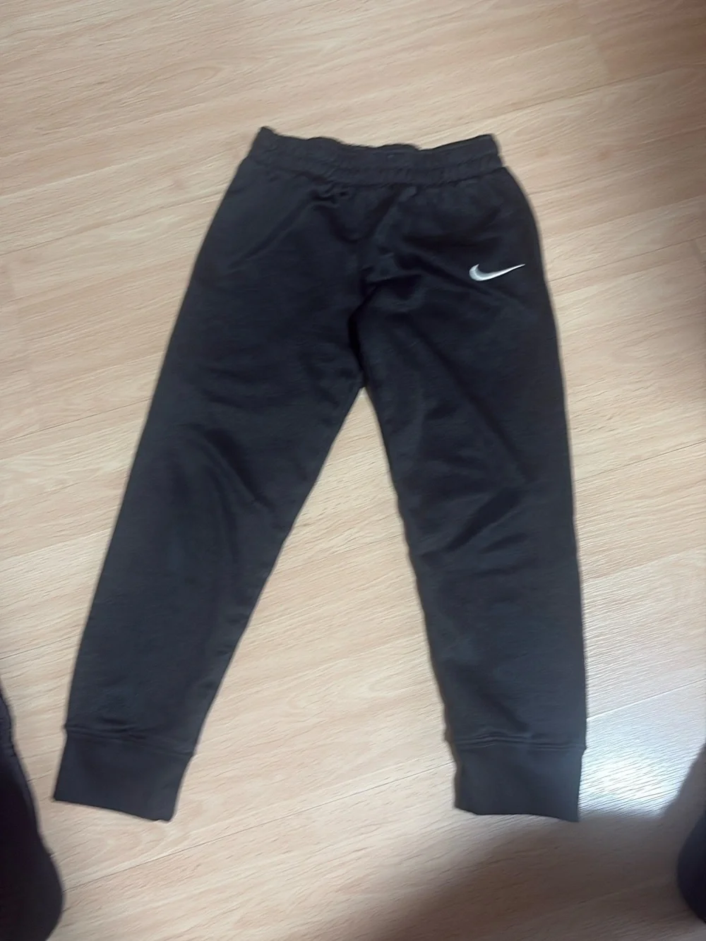 Nike Kids Black Joggers with Silver Swoosh